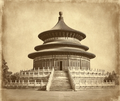 天坛古建筑经典全景