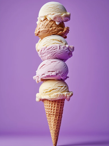 冰淇淋锥独特纹理叠加