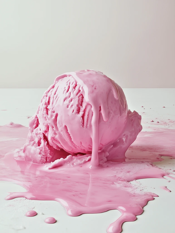 粉色冰淇淋掉落白色地板