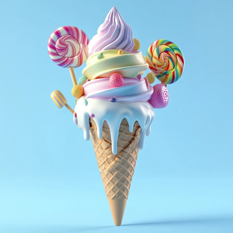 冰淇淋甜筒糖果装饰