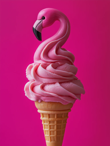 粉红火烈鸟冰淇淋