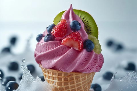 水果冰淇淋甜筒