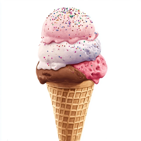 冰淇淋甜筒多口味配料
