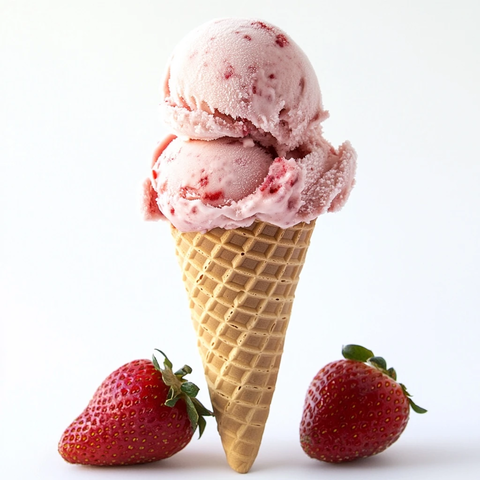 草莓冰淇淋甜筒