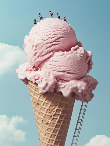 大锥形冰淇淋小人攀爬梯子