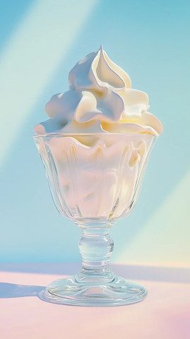 玻璃杯装奶油甜点