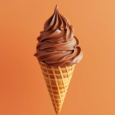 牛奶巧克力软冰淇淋华夫筒