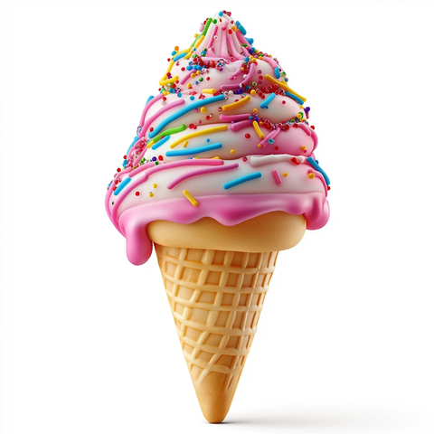 圆锥冰淇淋白色背景