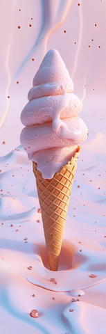 冰淇淋融化滴落白色背景