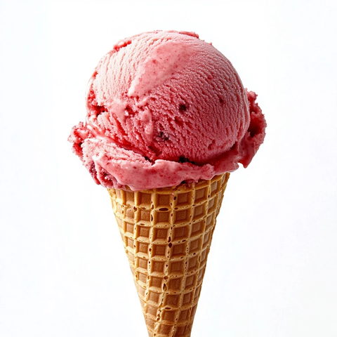 红色冰淇淋球放在白色背景上