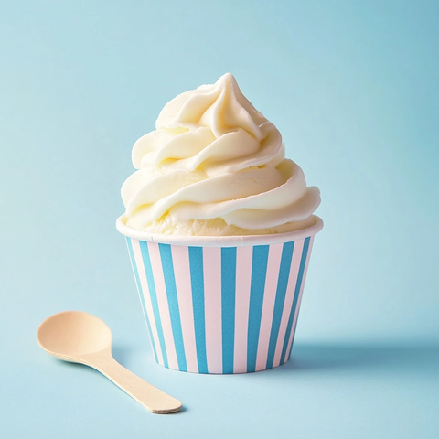 蓝白条纹纸杯冰淇淋