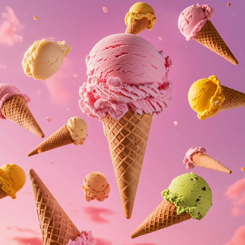 粉色天空浮冰淇淋