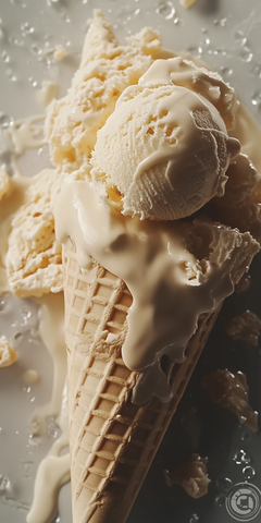 冰淇淋融化与相机快门瞬间