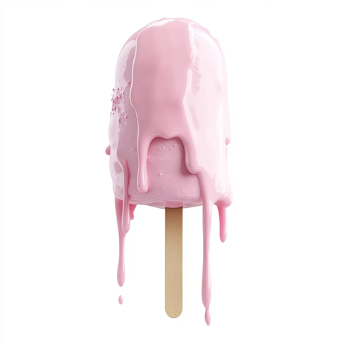 粉红冰淇淋融化渲染