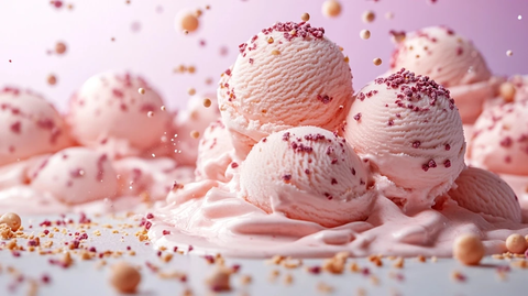 冰淇淋掉落白色背景