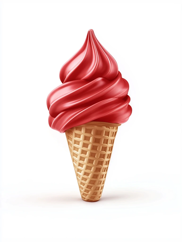 草莓冰淇淋甜筒展示