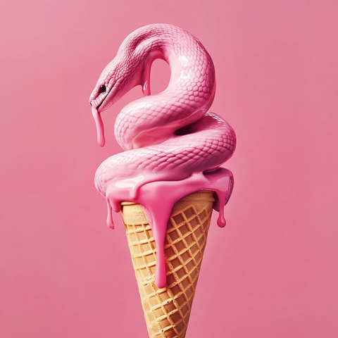 冰淇淋蛇形卷尾滴落