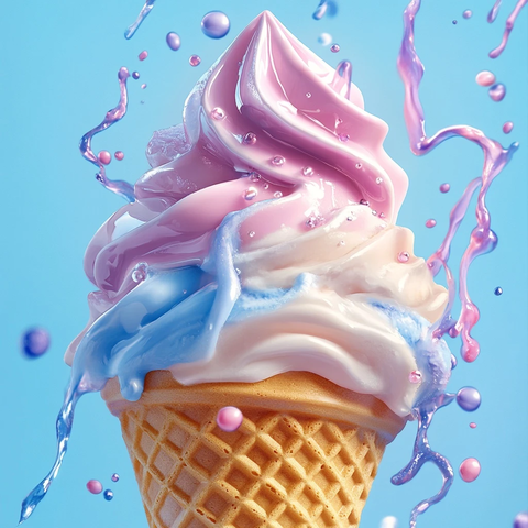 冰淇淋双色奶油甜筒