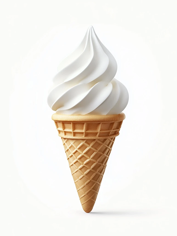 白色冰淇淋杯装在华夫饼杯中