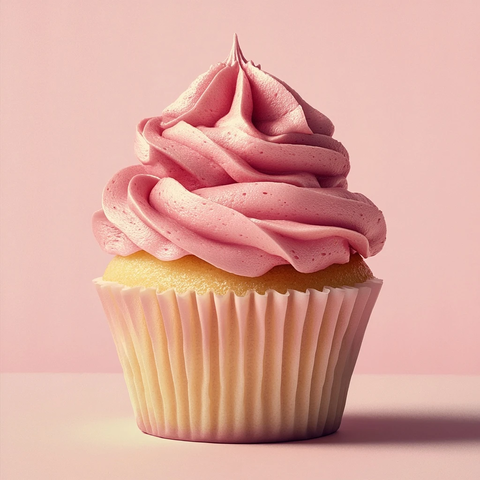 粉色糖霜杯子蛋糕静物