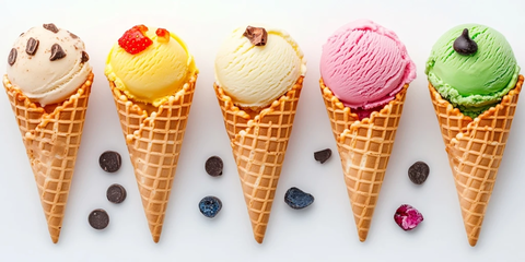 六色冰淇淋排列