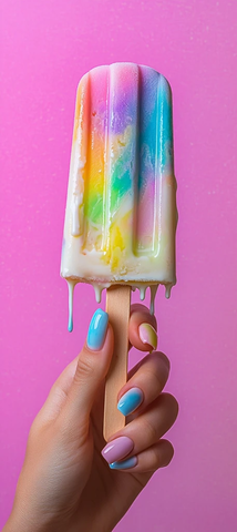 奶油冰棒彩虹渐变融化
