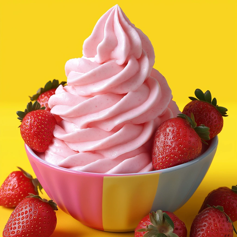 草莓软冰淇淋多彩碗装