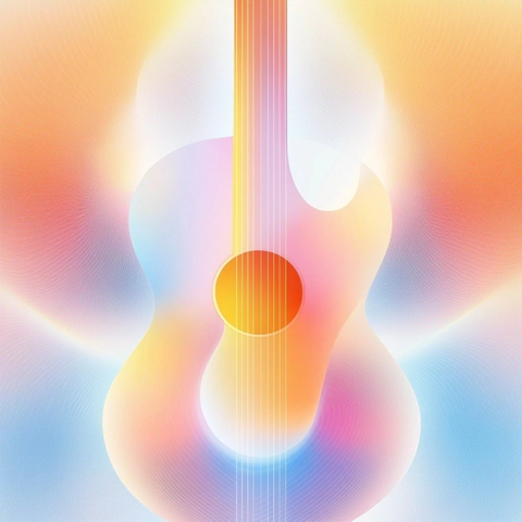 木质吉他插画轮廓