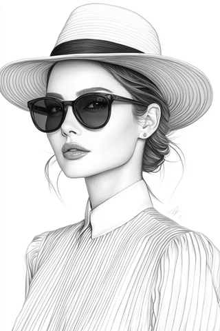 长裙高跟鞋时尚模特插画