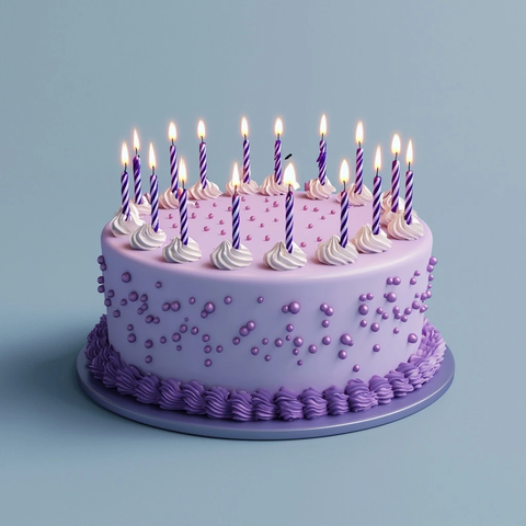 紫丁香生日蛋糕模型