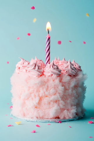 粉色绒面生日蛋糕背景