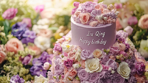 刘青生日鲜花蛋糕雕塑