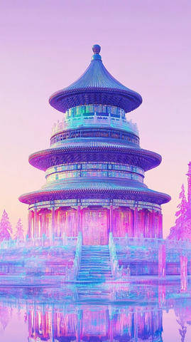 天坛古建筑的唯美梦幻风格景象