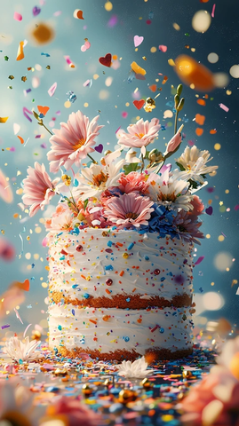 生日蛋糕鲜花庆典