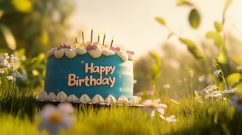 生日蛋糕草地文字