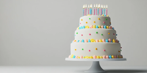 三层生日蛋糕白色背景