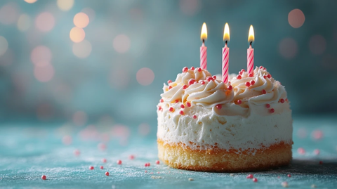 生日蛋糕与三根蜡烛