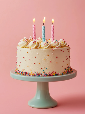 生日蛋糕前视图