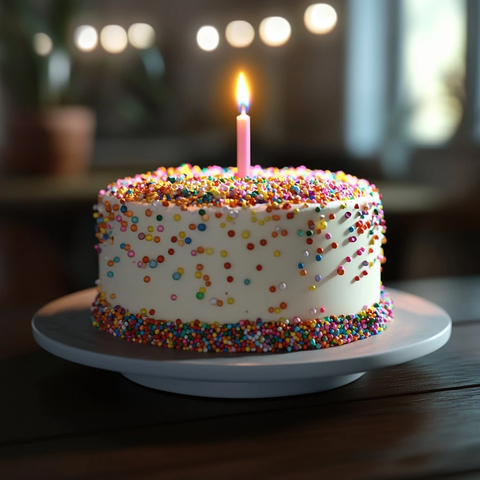 动画蜡烛蛋糕撒糖装饰