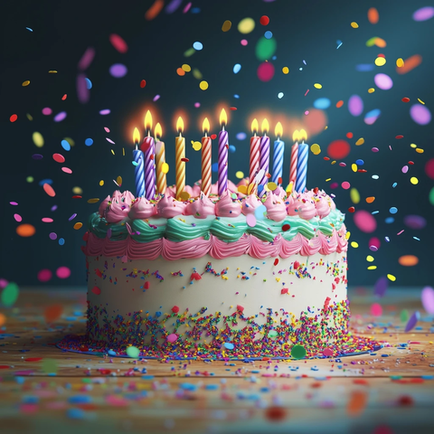 生日蛋糕装饰彩灯特效