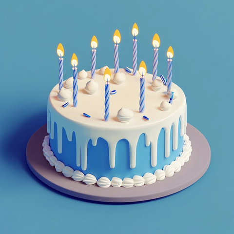 蓝色蛋糕桌阴影