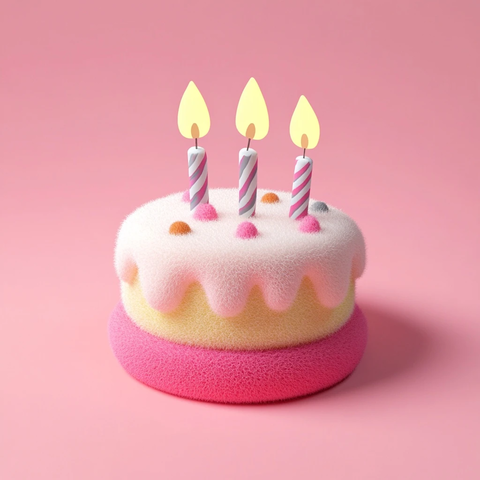 卡通生日蛋糕毛毡图标