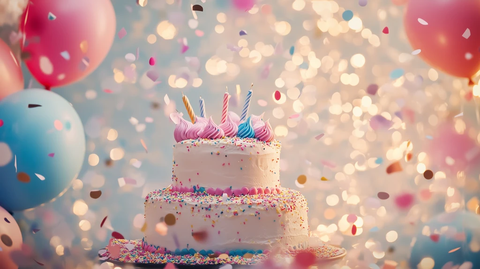 生日派对气球蛋糕背景