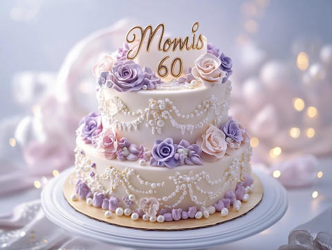 生日蛋糕花卉装饰六十岁庆典