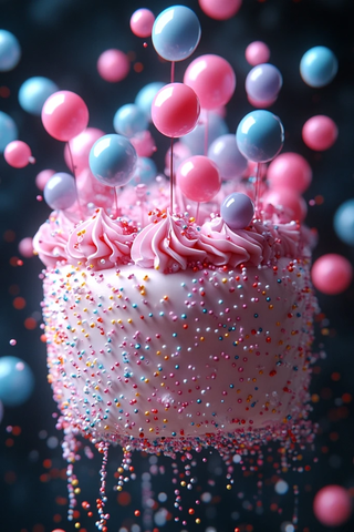 生日快乐分形花朵迷幻模糊