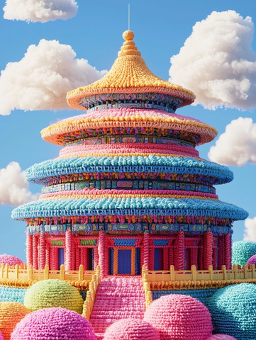多彩编织天坛建筑形象