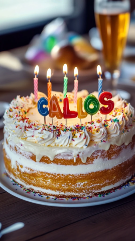 生日蛋糕蜡烛刻字背景啤酒