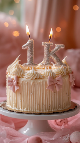 奶油蛋糕丝带装饰蜡烛