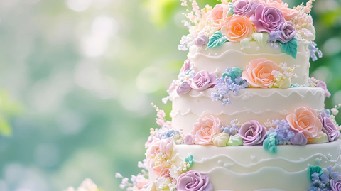 春季粉色婚礼蛋糕展示