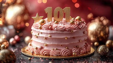 金粉色数字蛋糕